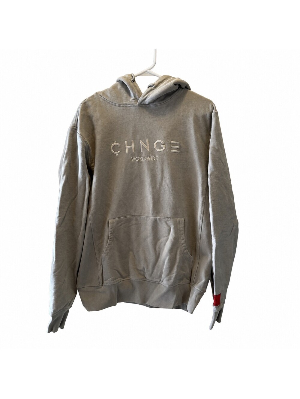 CHNGE Worldwide Organic Cotton Hoodie, Light Tan, Size Medium